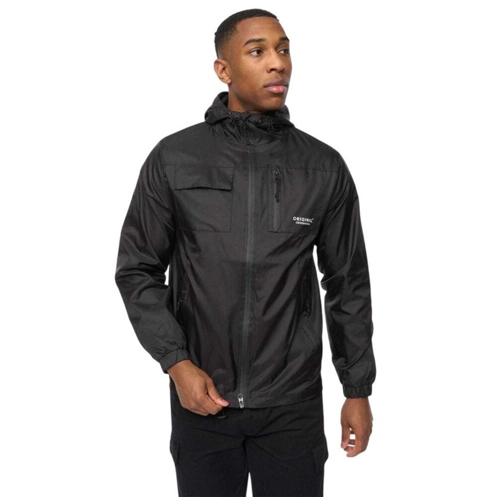 Crosshatch Mens Logo Jacket / Black